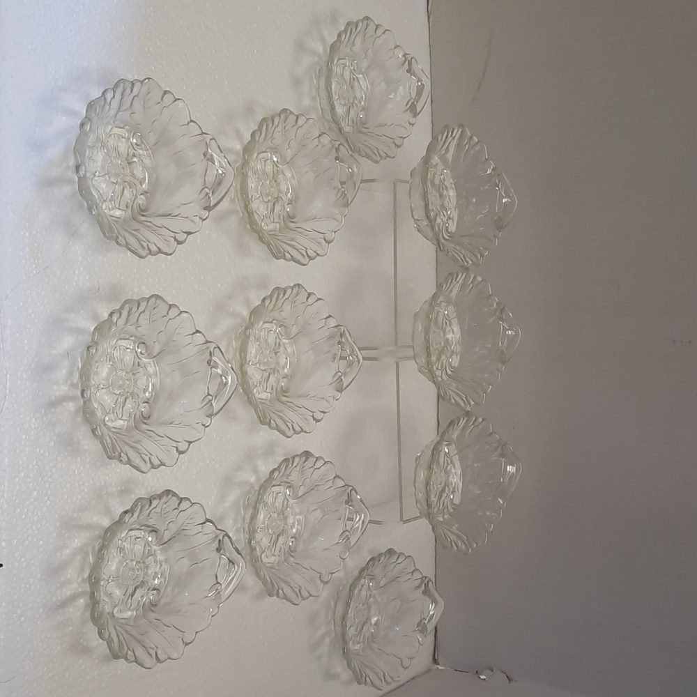Set of 11 molded glass mini bowls